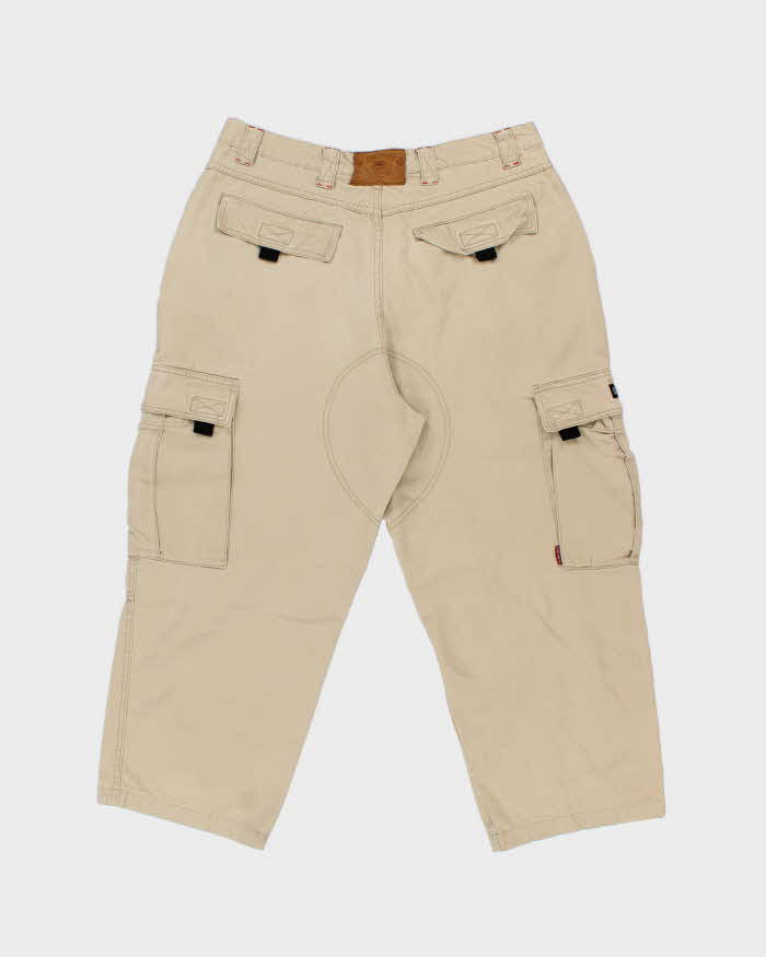 Vintage Y2K 00s Ecko UNLTD Khaki Heavyweight Canvas Wide Leg Cargo Trousers - W36 L26