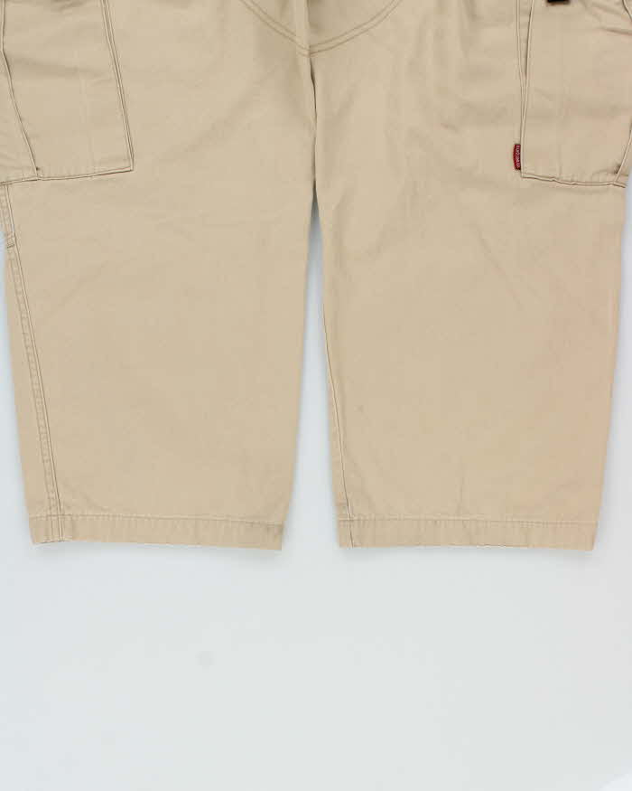 Vintage Y2K 00s Ecko UNLTD Khaki Heavyweight Canvas Wide Leg Cargo Trousers - W36 L26