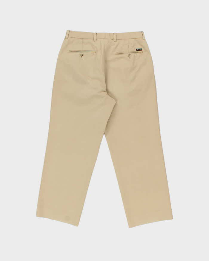 Vintage Y2K 00s Aquascutum Cotton Canvas Pleated Relaxed Fit Chino Trousers - W30 L27