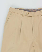 Vintage Y2K 00s Aquascutum Cotton Canvas Pleated Relaxed Fit Chino Trousers - W30 L27