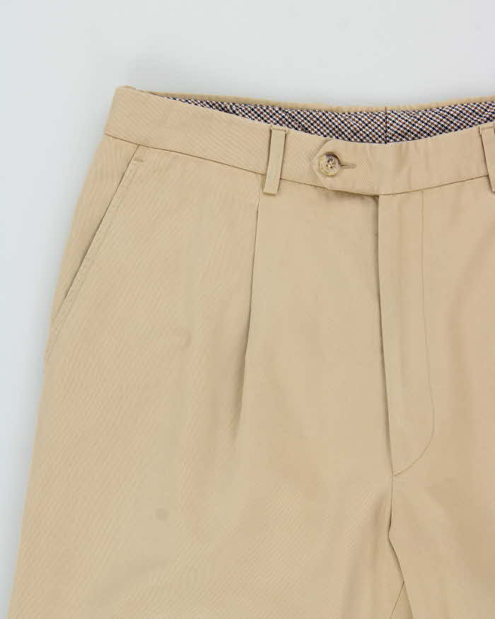 Vintage Y2K 00s Aquascutum Cotton Canvas Pleated Relaxed Fit Chino Trousers - W30 L27