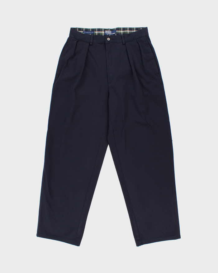 Vintage Y2K 00s Polo Ralph Lauren Double Pleated 'Classic Golf Pant' Loose Fit Trousers - W30 L29