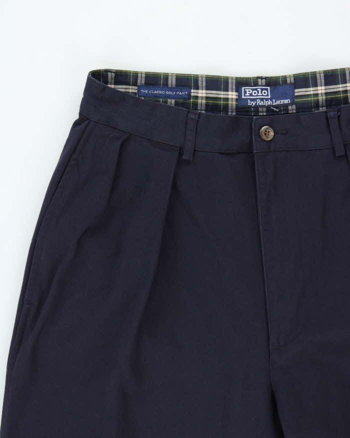 Vintage Y2K 00s Polo Ralph Lauren Double Pleated 'Classic Golf Pant' Loose Fit Trousers - W30 L29