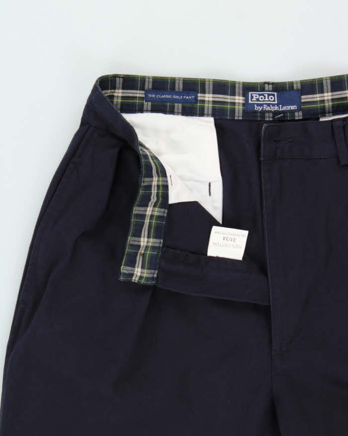 Vintage Y2K 00s Polo Ralph Lauren Double Pleated 'Classic Golf Pant' Loose Fit Trousers - W30 L29