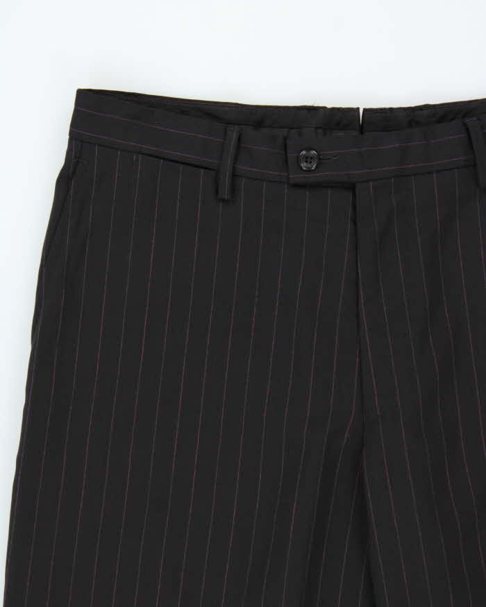 Vintage Y2K 00s Versace Collection Wool Pinstripe Wide Leg Suit Trousers - W34 L30