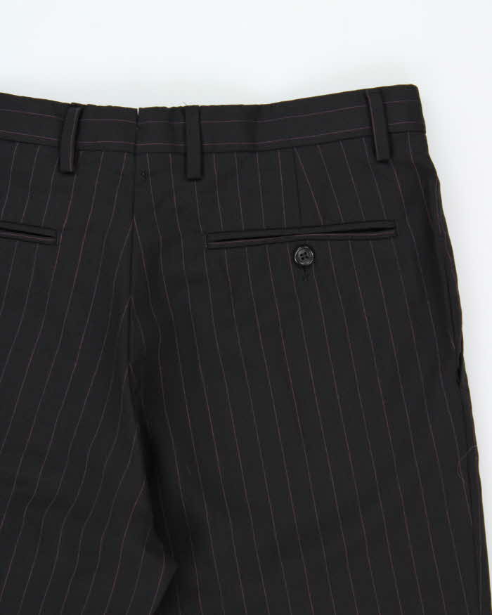 Vintage Y2K 00s Versace Collection Wool Pinstripe Wide Leg Suit Trousers - W34 L30
