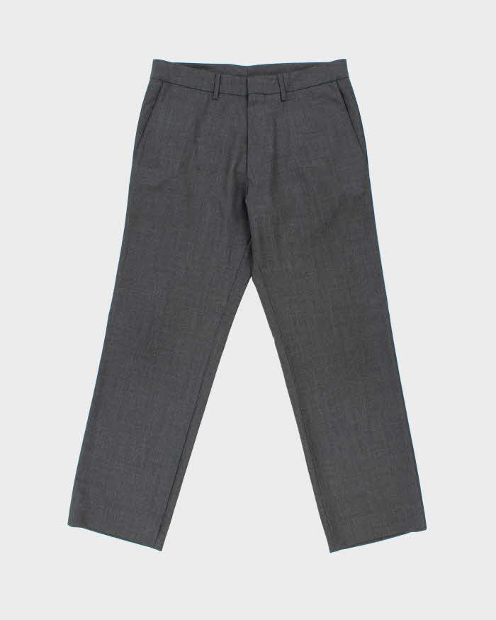 Vintage Hugo Boss Cagan Wool Blend Relaxed Straight Leg Suit Trousers - W32 L30