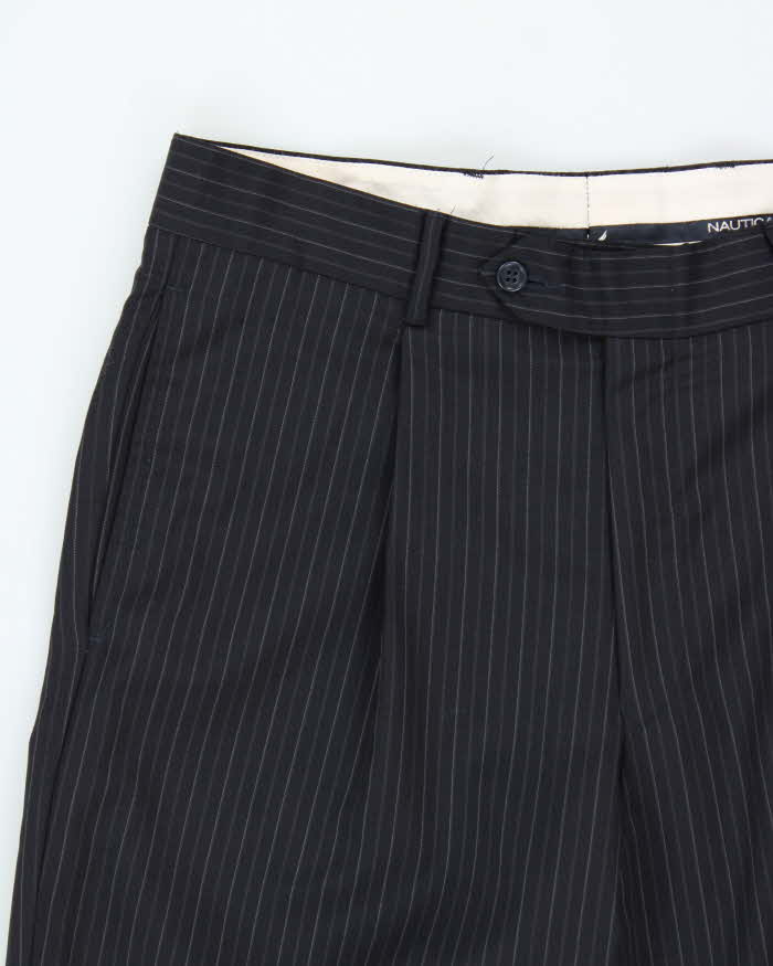 Vintage Y2K 00s Nautica Wool Blend Pleated Wide Leg Suit Trousers - W32 L30