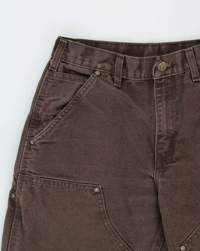 Vintage Carhartt B136 DKB Double Front Washed Duck Canvas Original Dungaree Fit Carpenter Trousers - W30 L28