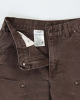 Vintage Carhartt B136 DKB Double Front Washed Duck Canvas Original Dungaree Fit Carpenter Trousers - W30 L28