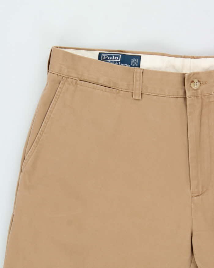 Vintage Y2K 00s Polo Ralph Lauren 'Preston Pant' Tan Relaxed Fit Chino Trousers - W38 L30