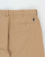 Vintage Y2K 00s Polo Ralph Lauren 'Preston Pant' Tan Relaxed Fit Chino Trousers - W38 L30