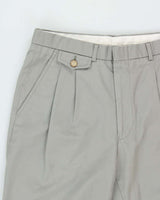 Vintage 1990s Gant Khaki Double Pleated Relaxed Straight Leg Suit Trousers - W29 L30
