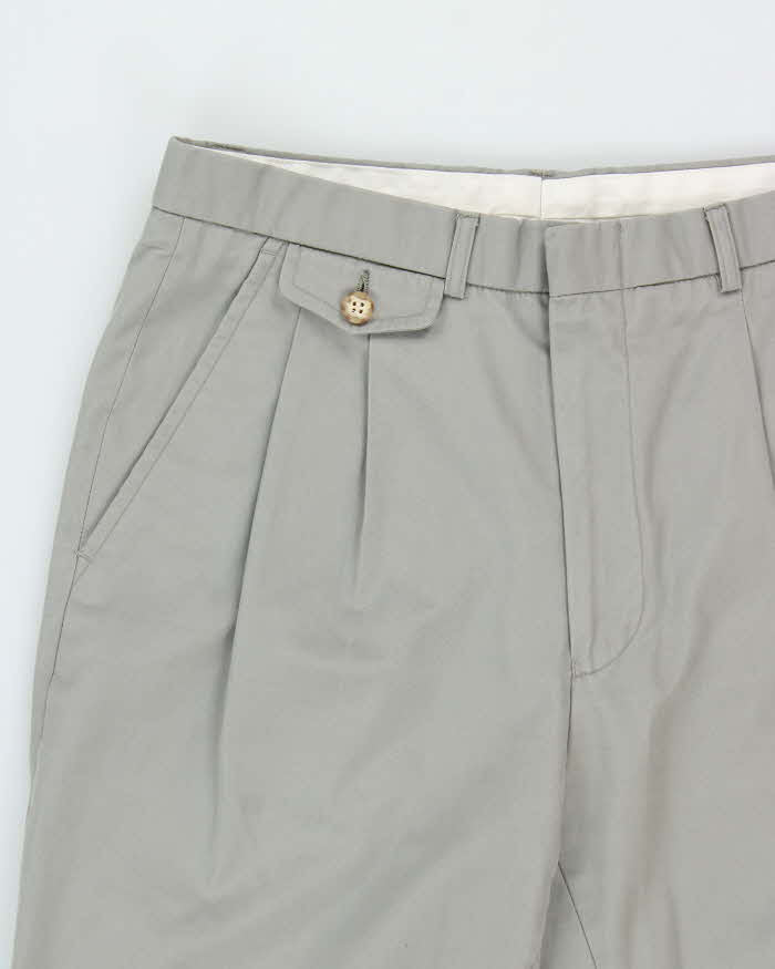 Vintage 1990s Gant Khaki Double Pleated Relaxed Straight Leg Suit Trousers - W29 L30