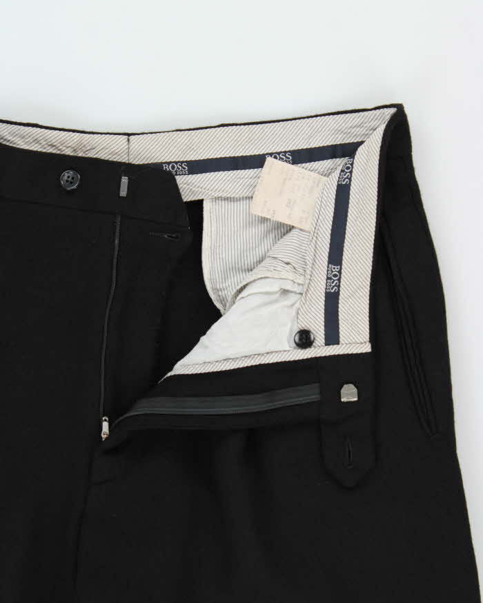 Vintage 1990s Hugo Boss Virgin Wool Double Pleated Relaxed Fit Suit Trousers - W34 L30