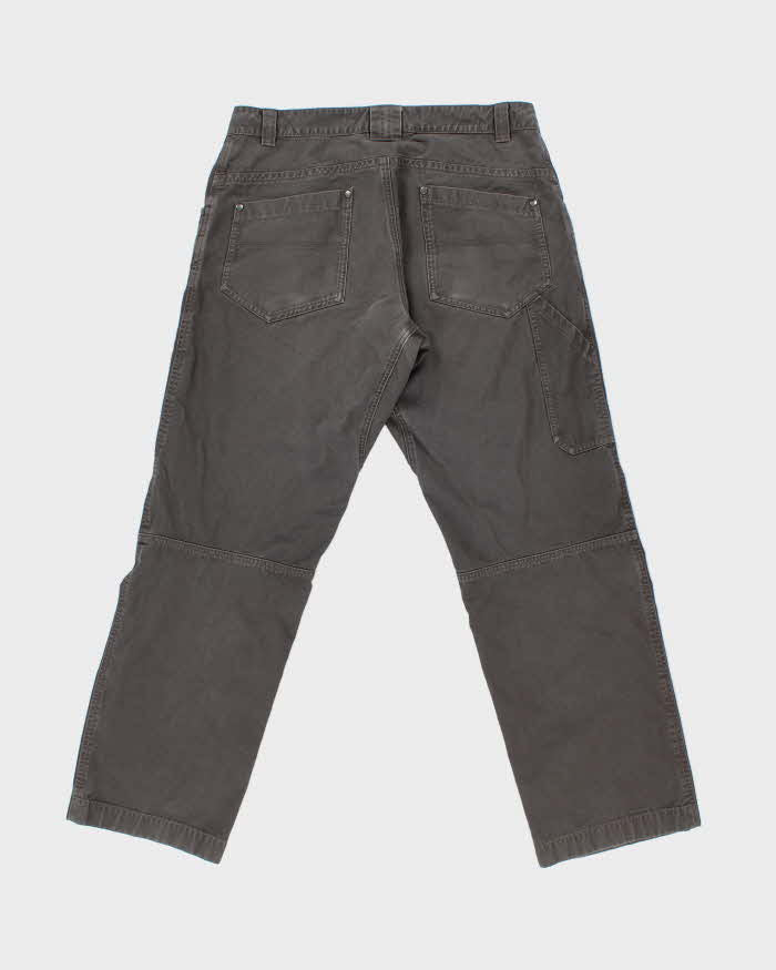Vintage Y2K 00s Arc'teryx Khaki Grey Low Rise Cotton Canvas Relaxed Straight Leg Climbing Trousers - W34 L31