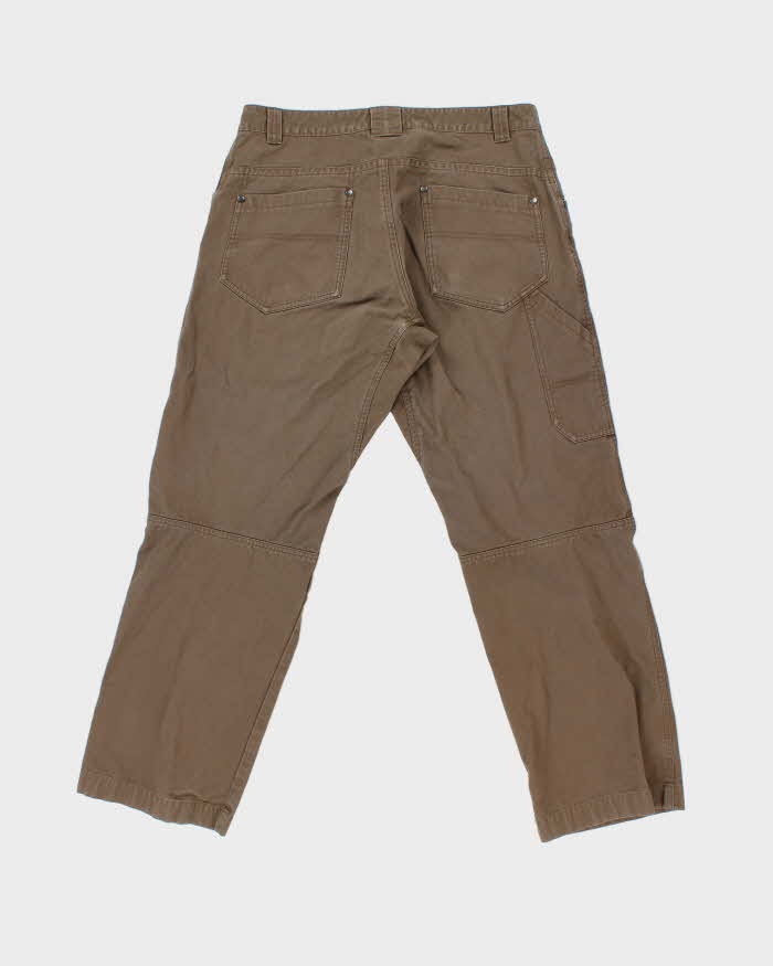 Vintage Y2K 00s Arc'teryx Brown Low Rise Cotton Canvas Relaxed Straight Leg Climbing Trousers - W34 L30