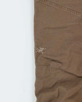 Vintage Y2K 00s Arc'teryx Brown Low Rise Cotton Canvas Relaxed Straight Leg Climbing Trousers - W34 L30