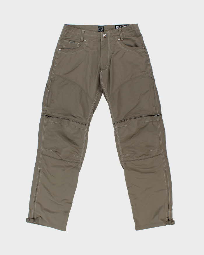 Vintage Y2K 00s Kuhl Khaki Liberator Convertible Stealth Zip-Off Shell Relaxed Fit Hiking Trousers - W32 L32