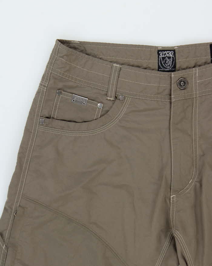Vintage Y2K 00s Kuhl Khaki Liberator Convertible Stealth Zip-Off Shell Relaxed Fit Hiking Trousers - W32 L32