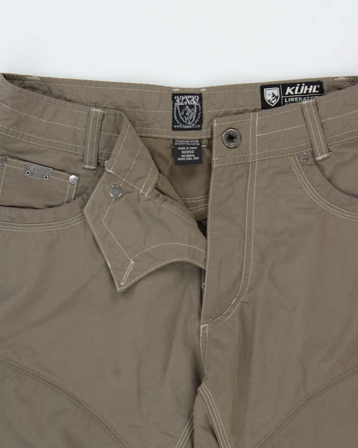 Vintage Y2K 00s Kuhl Khaki Liberator Convertible Stealth Zip-Off Shell Relaxed Fit Hiking Trousers - W32 L32