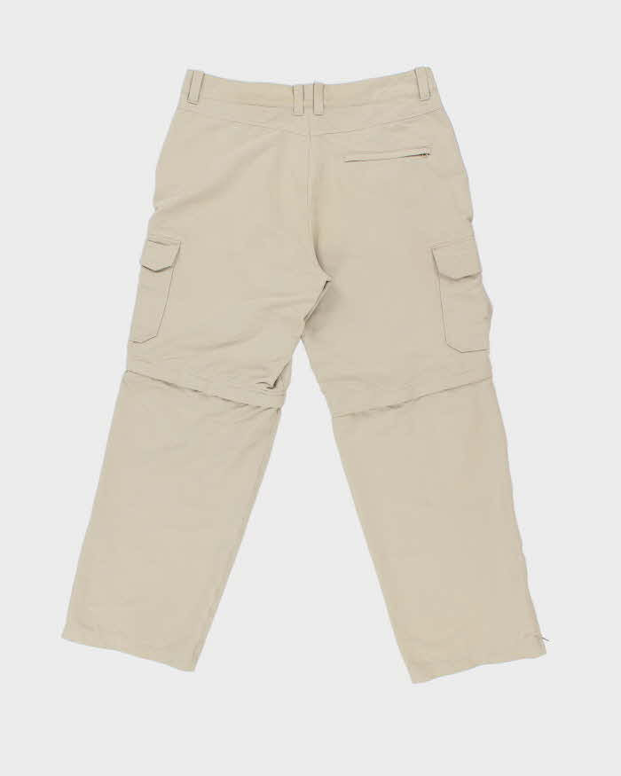 Vintage Y2K 00s Marmot Khaki Soft Shell Convertible Wide Leg Technical Outdoor Trousers - W34 L30