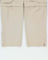 Vintage Y2K 00s Marmot Khaki Soft Shell Convertible Wide Leg Technical Outdoor Trousers - W34 L30