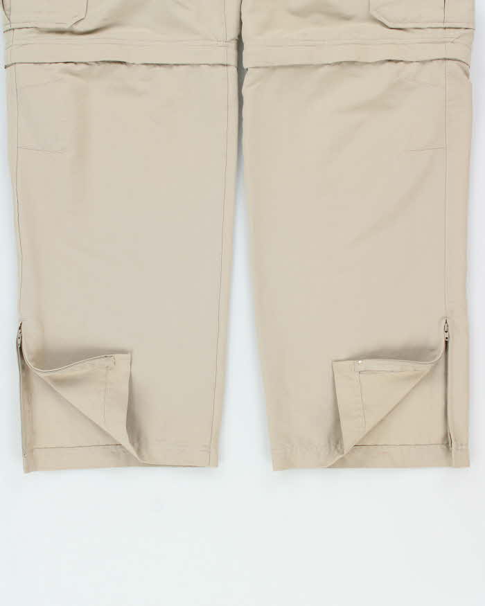 Vintage Y2K 00s Marmot Khaki Soft Shell Convertible Wide Leg Technical Outdoor Trousers - W34 L30