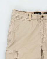 Vintage Y2K 00s Eddie Bauer Khaki Heavyweight Canvas Relaxed Utility Fit Cargo Trousers - W33 L34