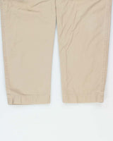 Vintage Y2K 00s Eddie Bauer Khaki Heavyweight Canvas Relaxed Utility Fit Cargo Trousers - W33 L34