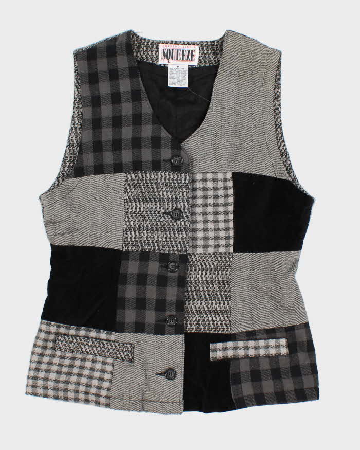 Vintage 90s Patchwork Vest - M