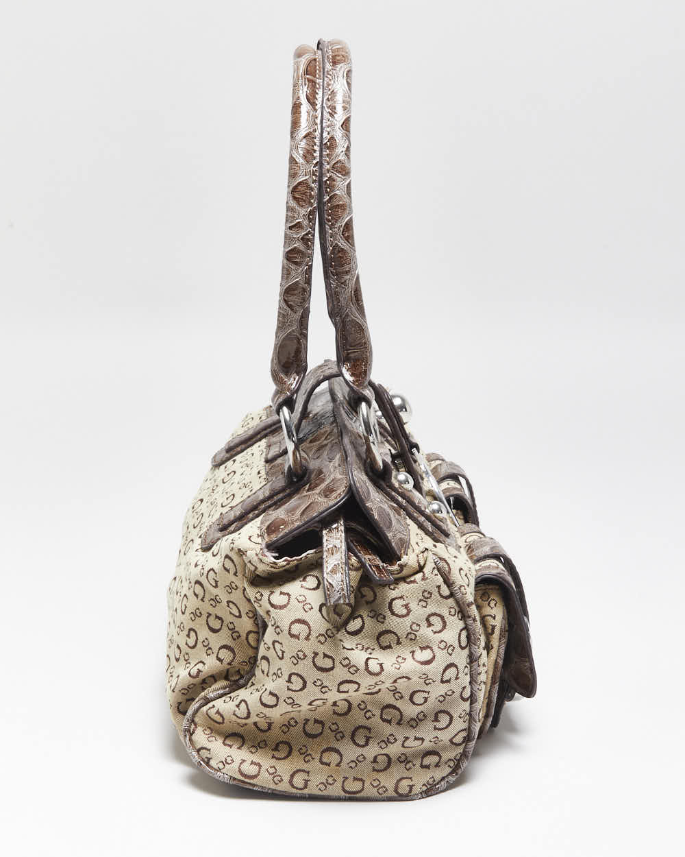 Vintage Y2k 2000s Guess Monogram Faux Croc Handbag – Rokit