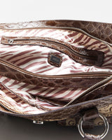 Vintage Y2k 2000s Guess Monogram Faux Croc Handbag
