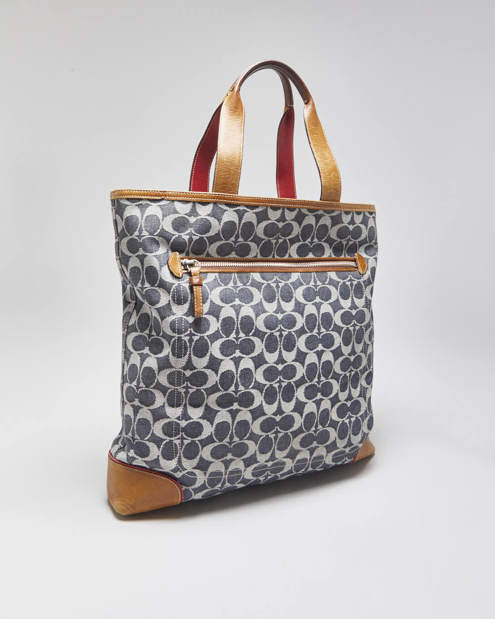 Vintage Y2k 2000s Coach Signature Denim Tote