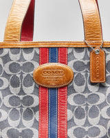 Vintage Y2k 2000s Coach Signature Denim Tote