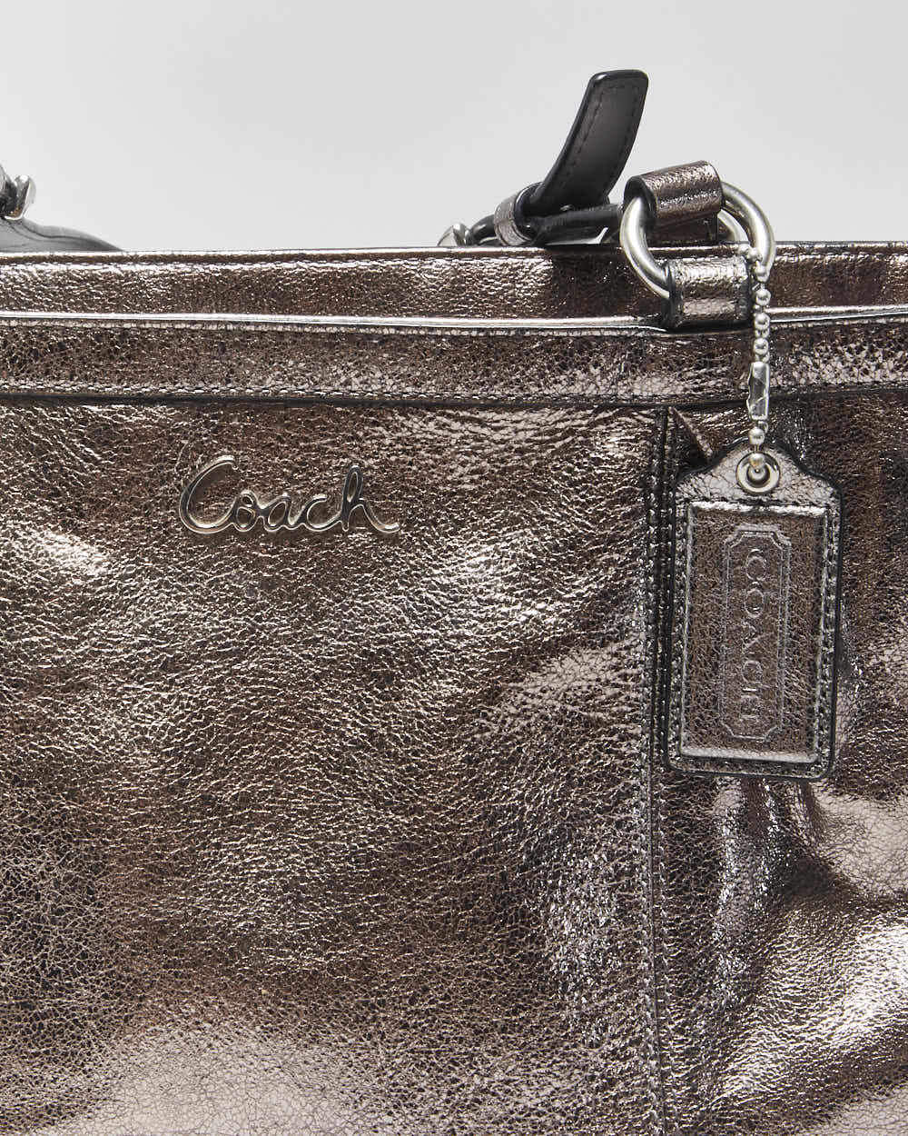 Vintage Y2k 2000s Coach Metallic Tote Handbag