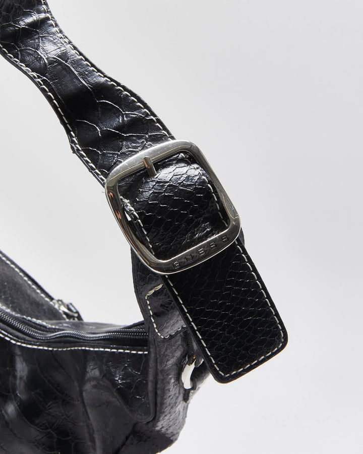 Vintage Y2k 2000s Guess Snakeskin Hobo Bag