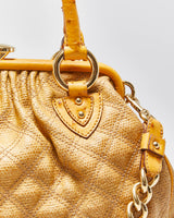 Vintage 2005 Marc Jacobs Ostritch Leather Stam Satchel Handbag