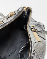 Vintage Burberry Gladstone Metallic Leather Sactchel Handbag