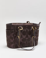 Vintage Y2K 2000s Coach Signature Gallery Studded Tote Handbag