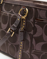 Vintage Y2K 2000s Coach Signature Gallery Studded Tote Handbag
