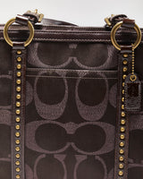 Vintage Y2K 2000s Coach Signature Gallery Studded Tote Handbag