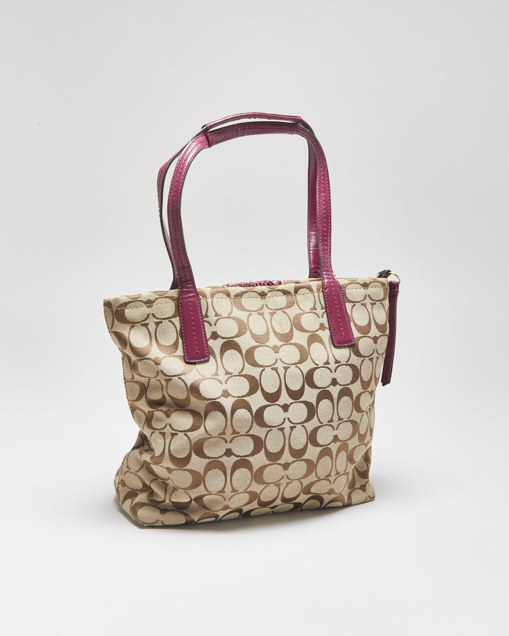 Vintage Y2K 2000s Coach Signature Python Stripe Tote Handbag