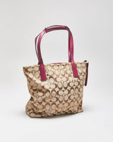 Vintage Y2K 2000s Coach Signature Python Stripe Tote Handbag
