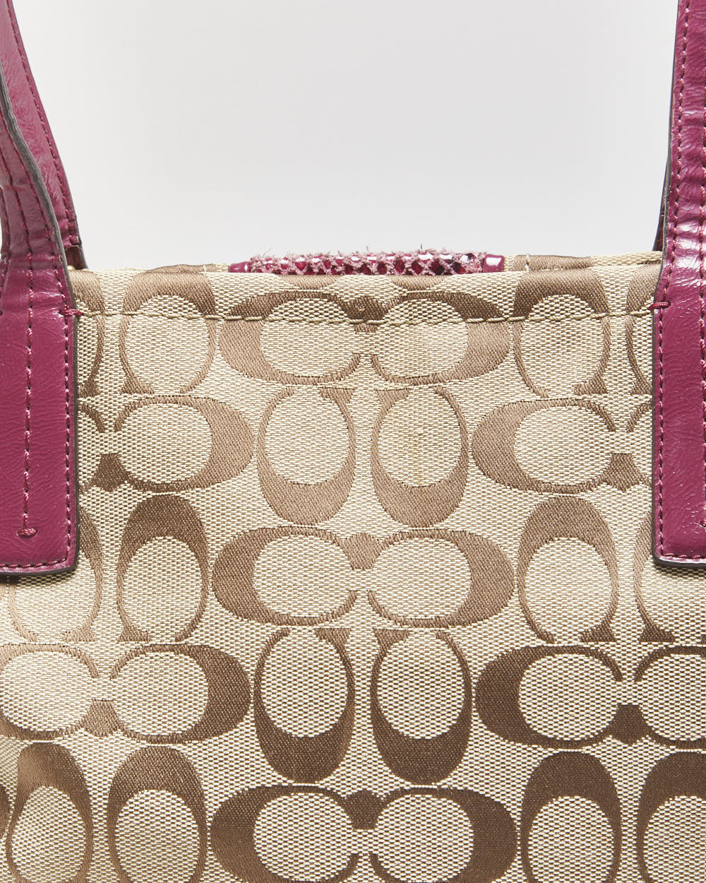 Vintage Y2K 2000s Coach Signature Python Stripe Tote Handbag
