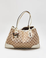 Vintage Gucci Princy Canvas Monogram Ivory Tote Handbag