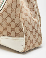 Vintage Gucci Princy Canvas Monogram Ivory Tote Handbag