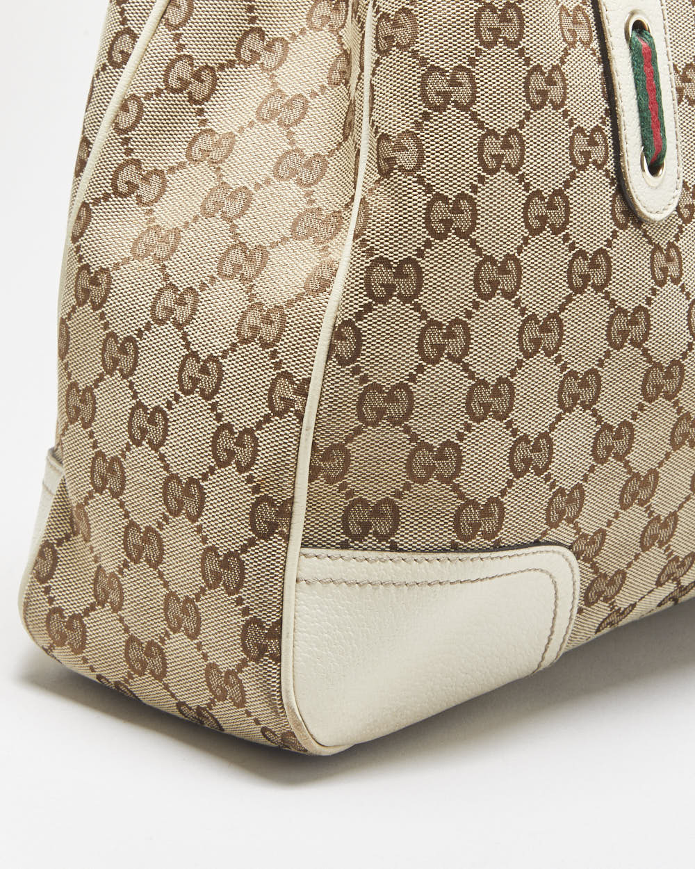 Vintage Gucci Princy Canvas Monogram Ivory Tote Handbag