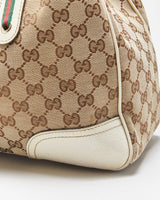 Vintage Gucci Princy Canvas Monogram Ivory Tote Handbag