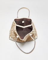 Vintage Gucci Princy Canvas Monogram Ivory Tote Handbag
